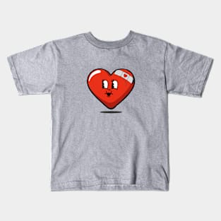 Cute Retro Heart - Heartfelt Healing Illustration Kids T-Shirt